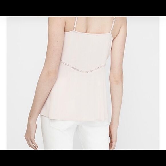 23-NWT EXPRESS Hi Neck Lace Cami, Truffle Pink - Picture 3 of 11